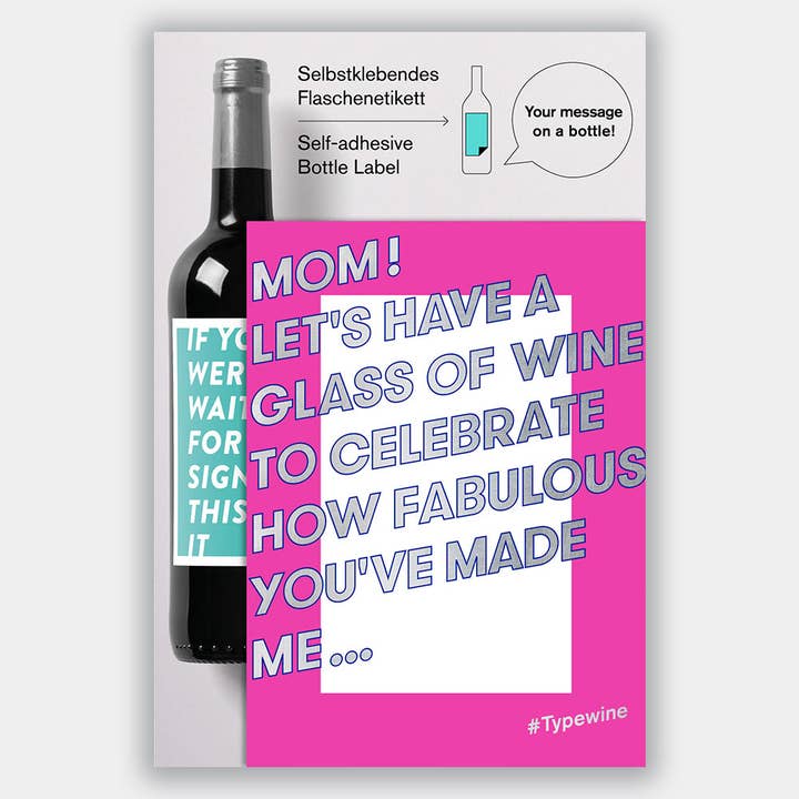Typewine - Wholesale Gift Tag Label - Mom Wine Label2