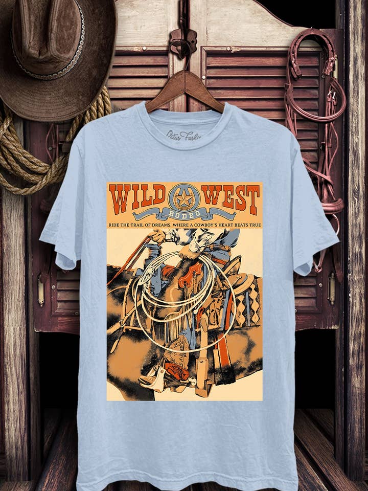 Lotus Fashion Collection - Venta al por mayor Camiseta serigrafiada - Mujer - Top estampado de los Wild West Cowboys1
