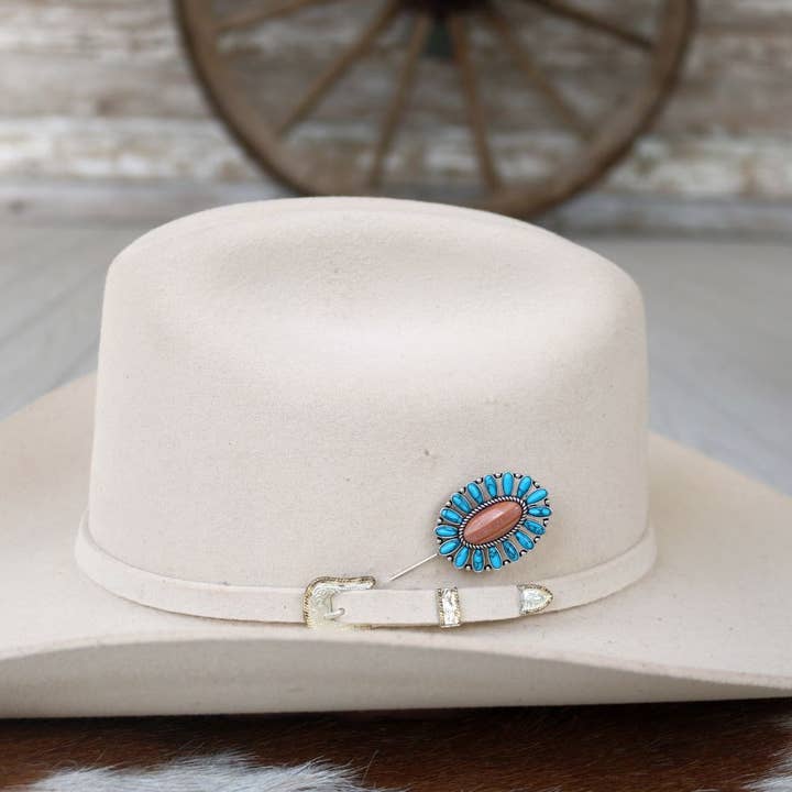 Willow Lane Hat Co. - Wholesale Hat Accessory - Women's - Oval Stick Hat Pin - Desert Flame