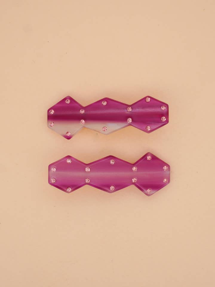 Vase Clips in Berry Stripes for wholesale by Paulina Otero
