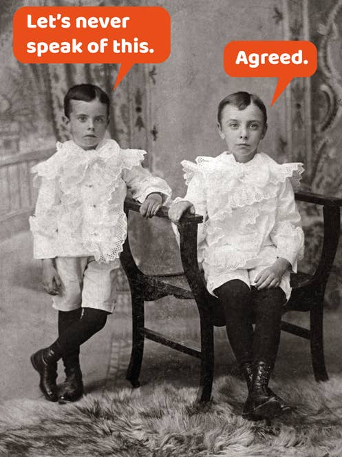 Funny greeting card - Never speak of this for wholesale by Comedy Card Company