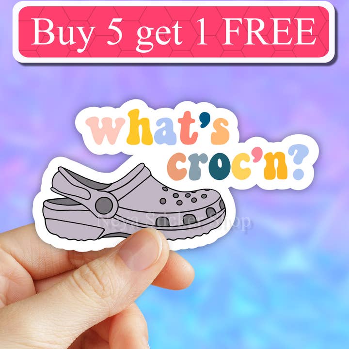 Autocollant en vinyle Croc, autocollant mème, autocollant pour ordinateur portable, bouteille d'eau pour la vente par Neya Sticker Shop
