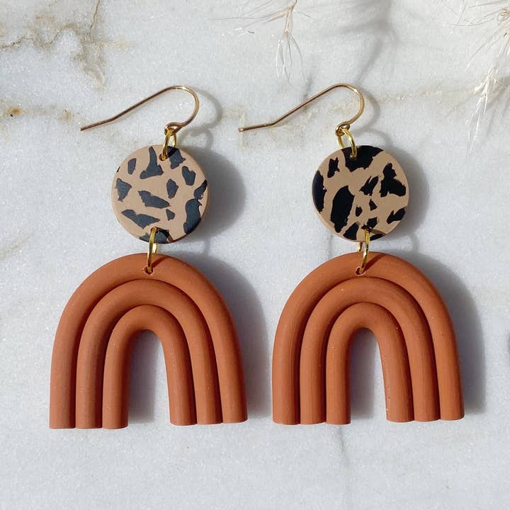 Esmé in Leopard & Terracotta for wholesale by Of Clay Jewelry