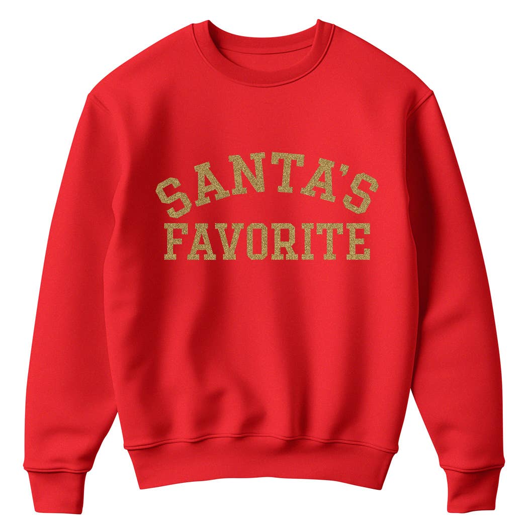 Fashion City - Wholesale Sweatshirt - Unisex - Santa's Favorite Glitter Logo Fleece Sweatshirt15