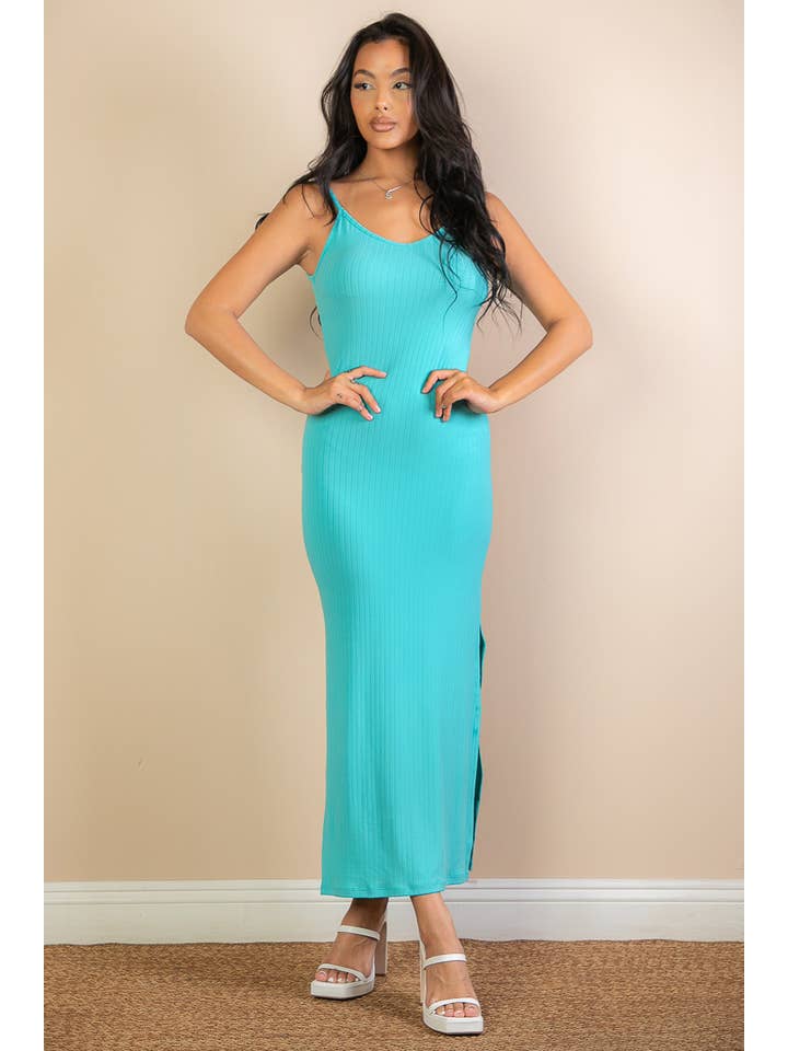 CAPELLA APPAREL - Wholesale Dress - Women's - Ribbed Side Slit Long Cami Dress40