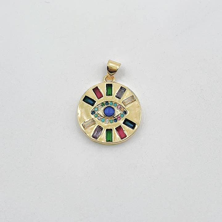 CZ Evil Eye Charm in Gold Filled, Protection Pendant CP1332 for wholesale by Beads Creation