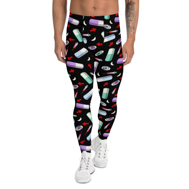 Leggings Homem Estampadas | Menhera Kei Pill Black por atacado de BillingtonPix