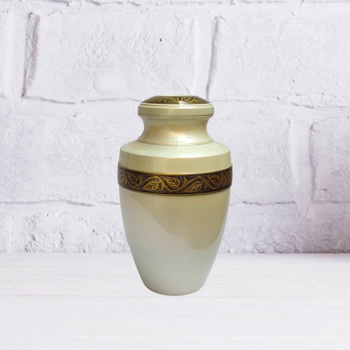 Plutus imports - Wholesale Urn - Leaves Metallic Finish Large Adult Cremation Urn15