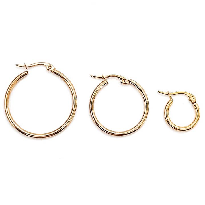 BELJOY - Wholesale Hoop Earrings - Eileen Gold Hoop Earrings || Choose Size2
