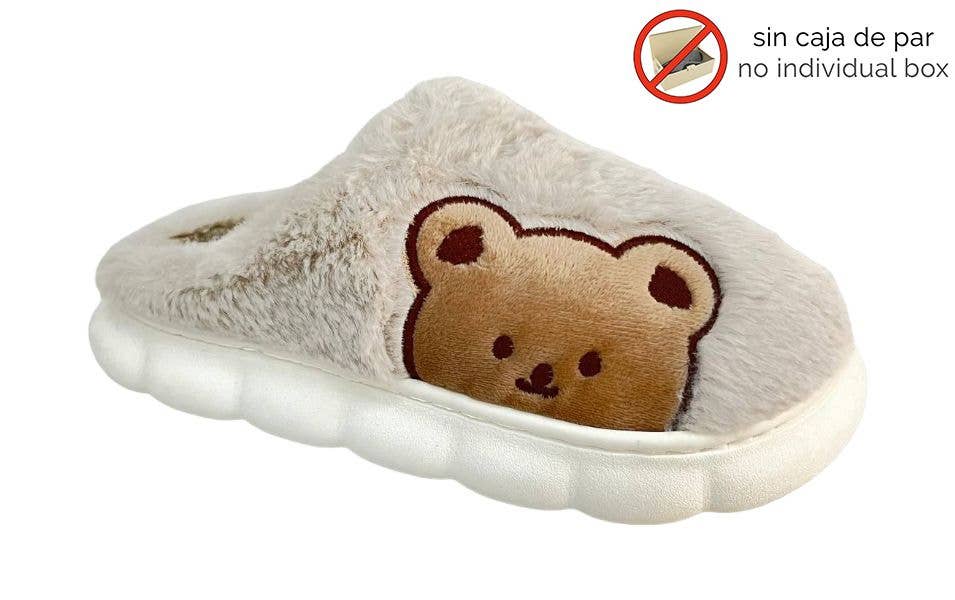 Bolero Piel – wholesale Slippers – Women's – Plush Slipper with Bear Face4