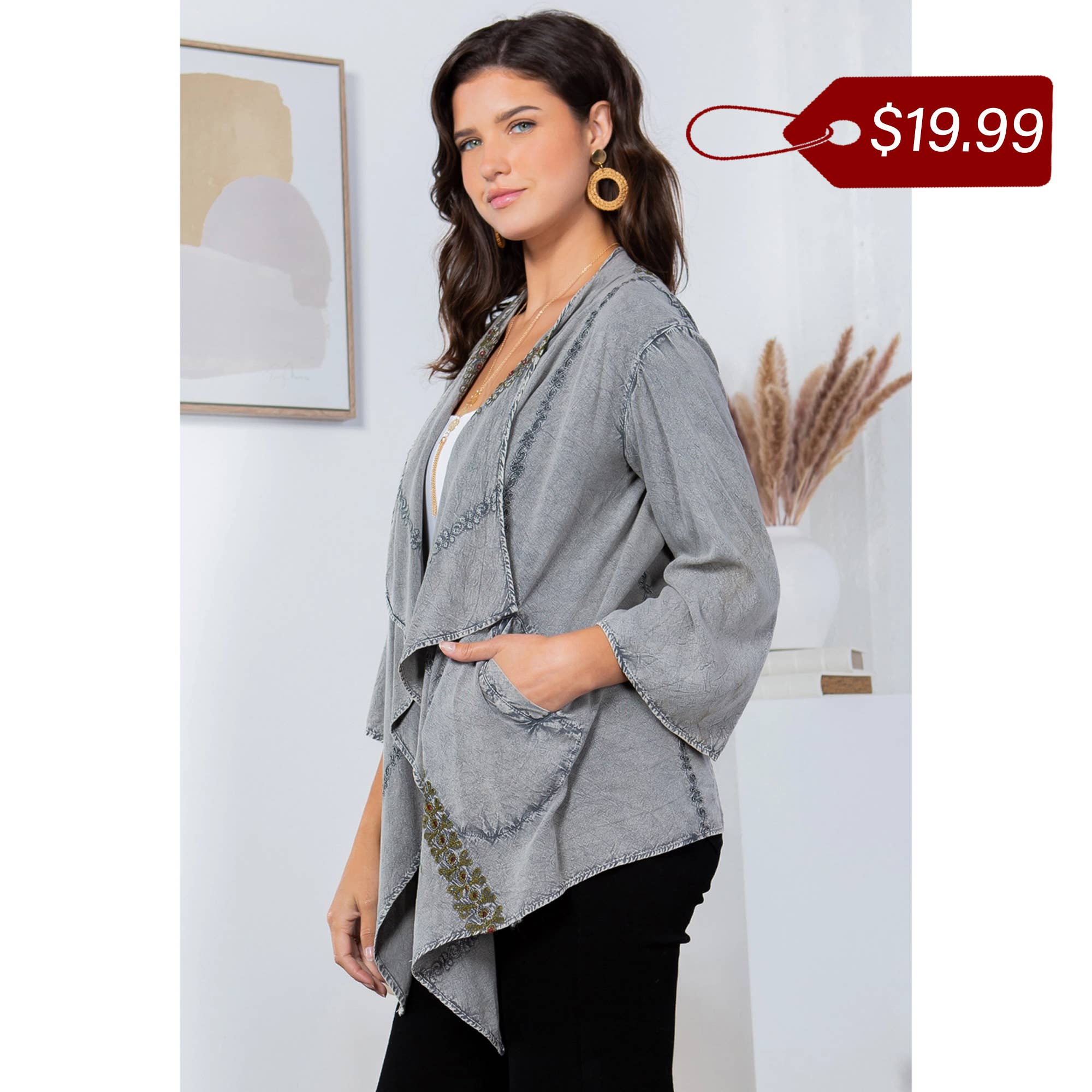 Young Threads - Wholesale Kimono - Women's - Bohemian Elegance: Stonewashed Rayon Kimono0