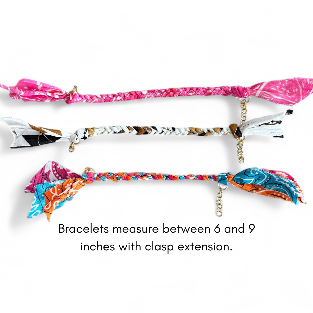 Karma Cat Jewelry Co. - Wholesale Woven/Braided Bracelet - Boho Bandana Bracelet - Neutral2