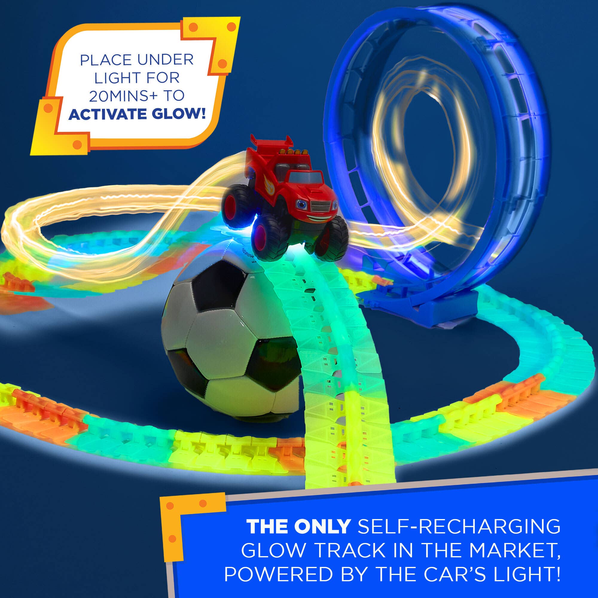 JitteryGit - Wholesale Toy Set - Kids - Nickelodeon Blaze Race Track Glow in the Dark STEM Gift Toy3