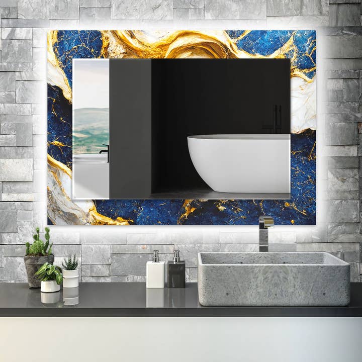 Miroir mural abstrait en verre trempé pour la vente par MyPhotostation