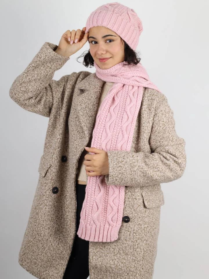 Chunky Knit Beanie & Scarf Set
for wholesale by Meyran