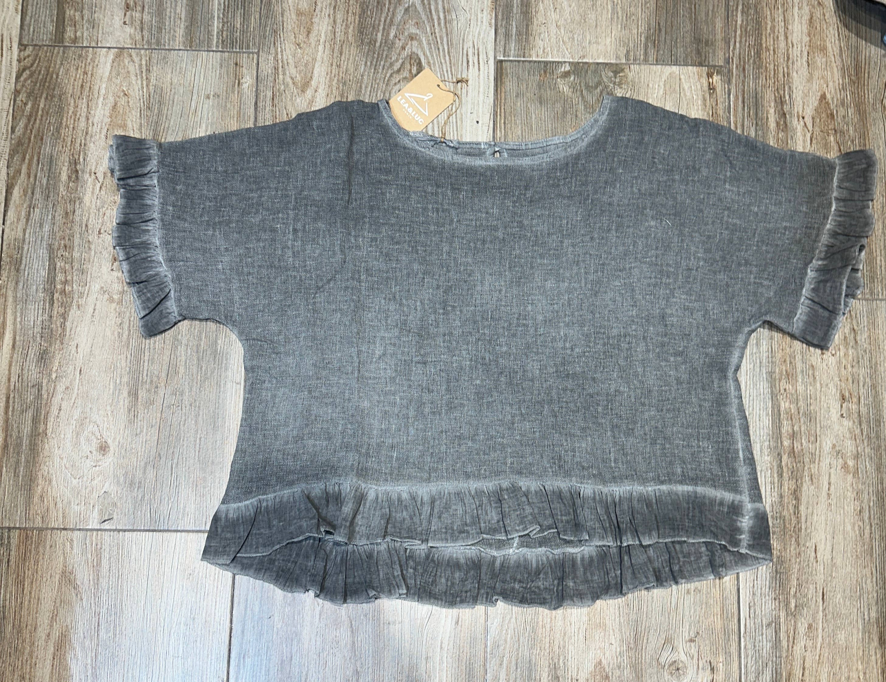 LÉA & LUC - Wholesale Blouse - Women's - Plain blouse in 50% Linen and 50% Cotton REF. 874720