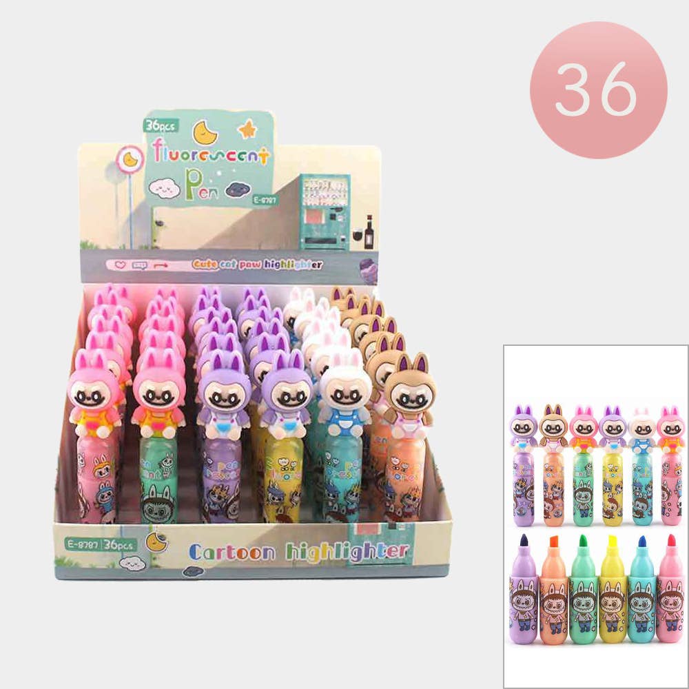Sensibling Corp. – wholesale Highlighter – 36PCS - Animal Character Fluorescent Highlighter Pens0