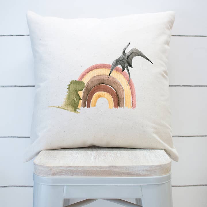 Boho Dinosaur Rainbow 1 jongens kamer decor kussensloop voor wholesale door Rising Tide Vintage