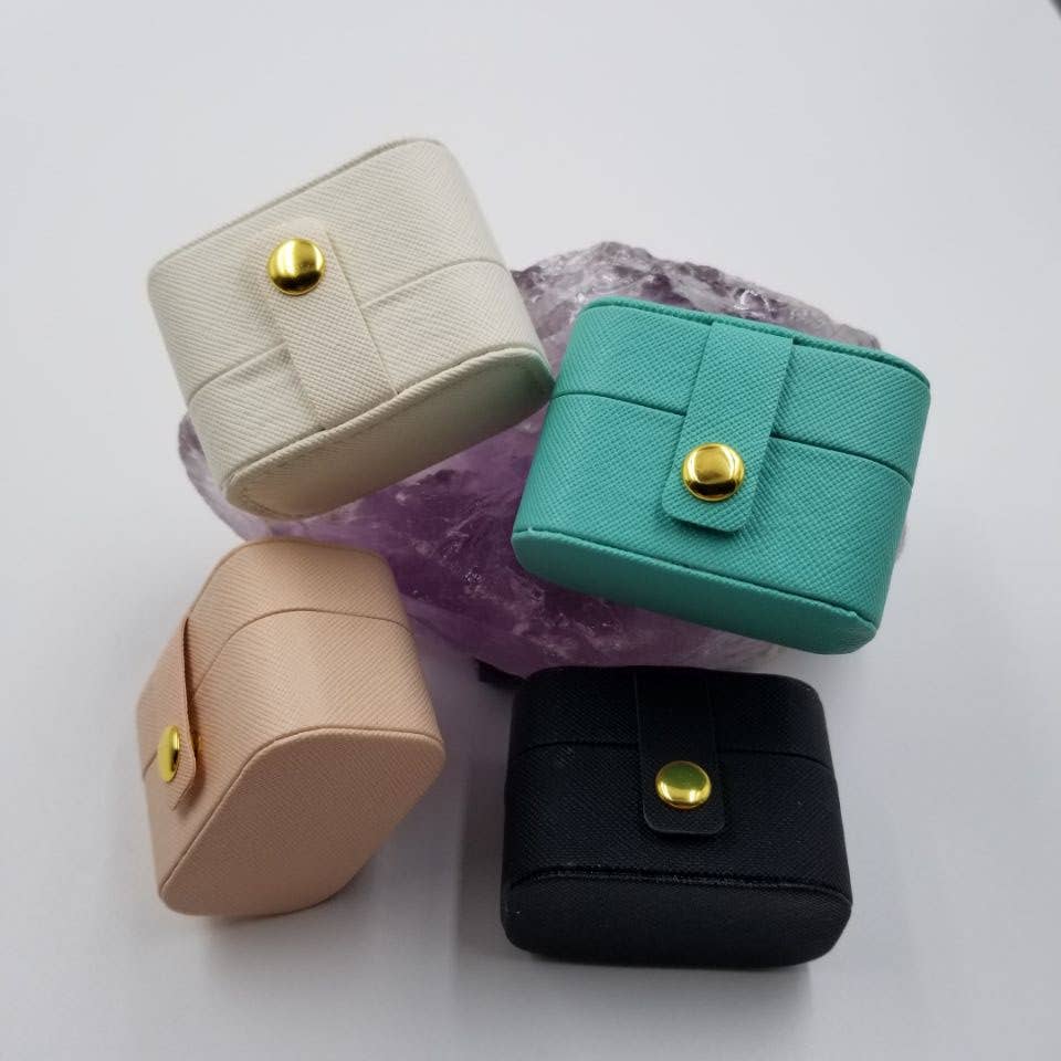 magnolia jewelry - Wholesale Jewelry Box/Organizer - Mini Leather Ring Earrings Jewelry Storage Gift Box5