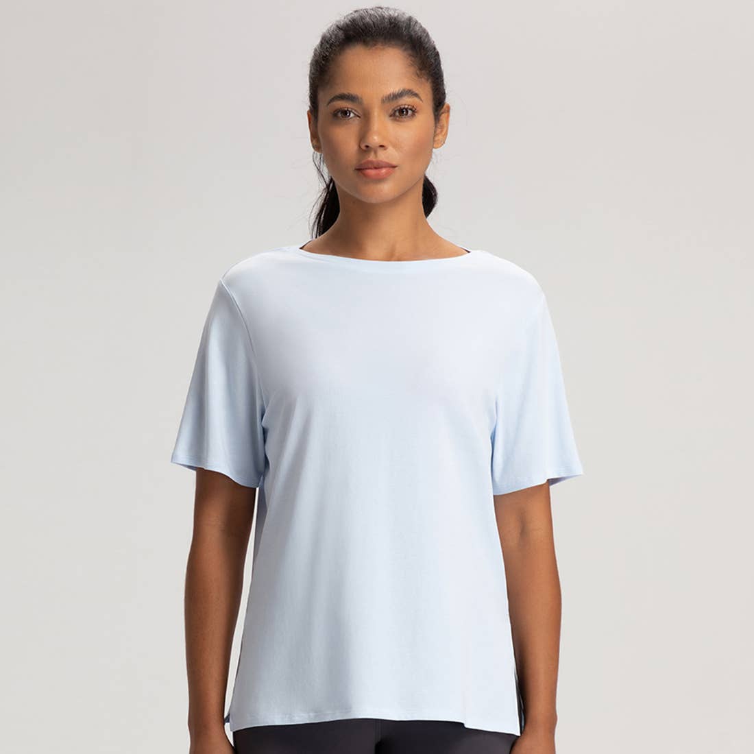 Sodalemon – wholesale Athletic top – Women′s – Women Loose Quick-Dry Breathable Round-Neck Yoga T-Shirt3