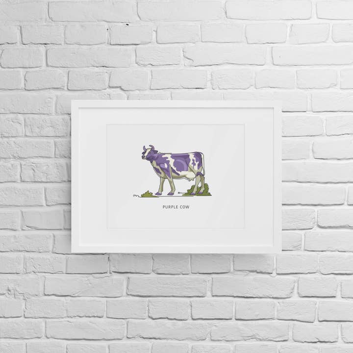 A. B. Newton and Company - Wholesale Art Print - Purple Cow | Winter Garden Landmark Series