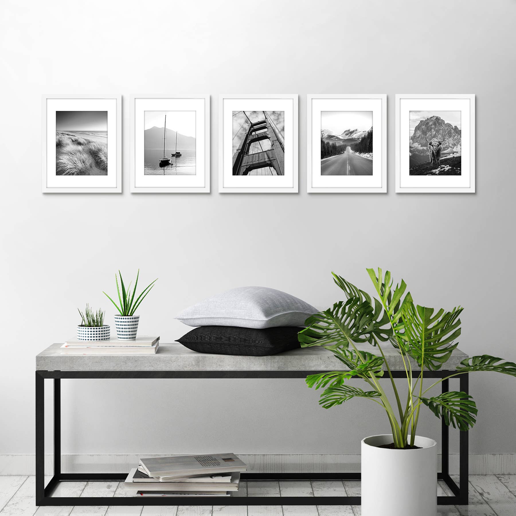 Americanflat - Wholesale Picture Frame - Americanflat Picture Frame with Mat Slim Molding (5 Pack)57