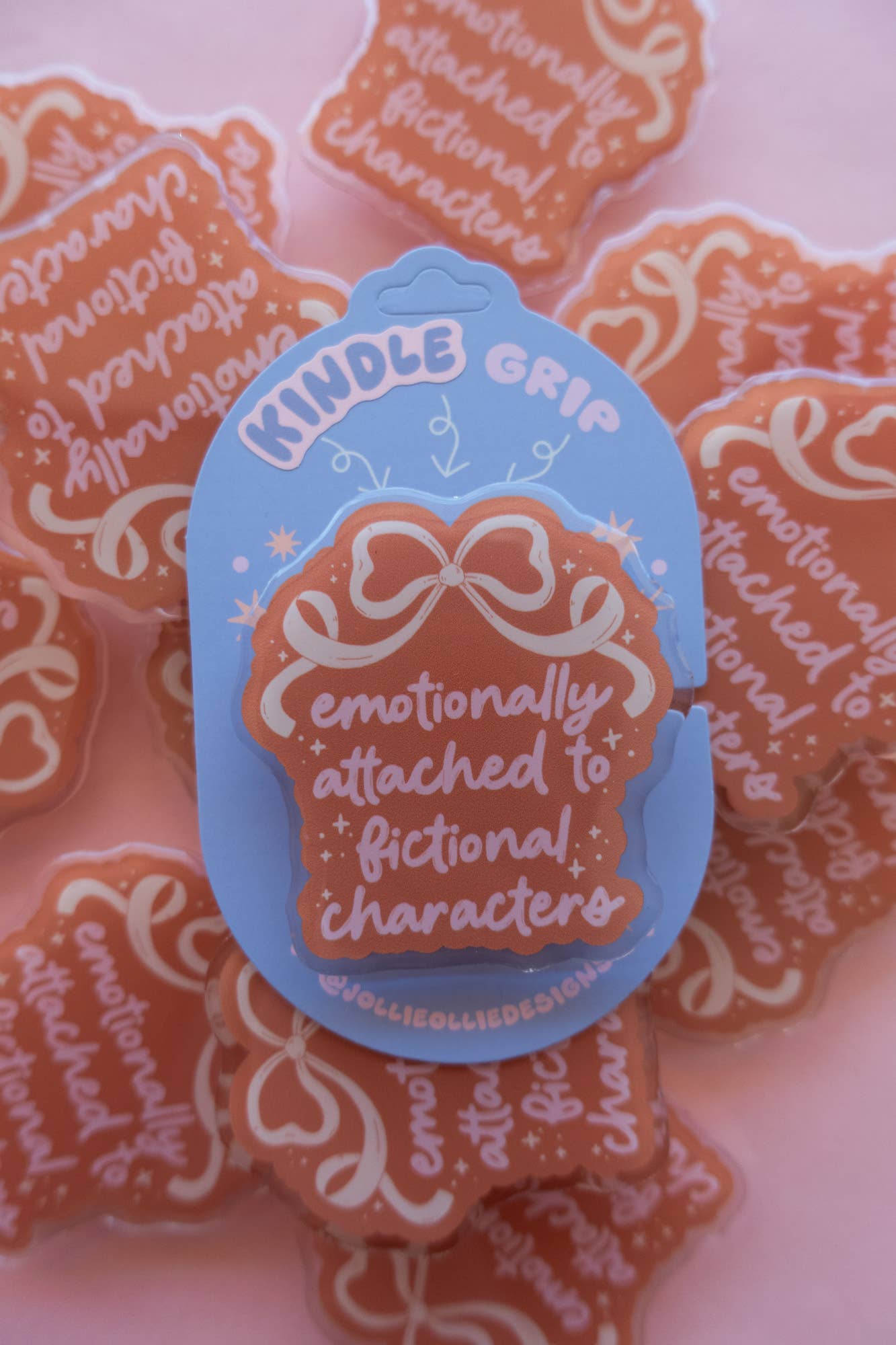 Jollie Ollie Designs - Wholesale Bookmark - Emotionally Attached Kindle Grip3