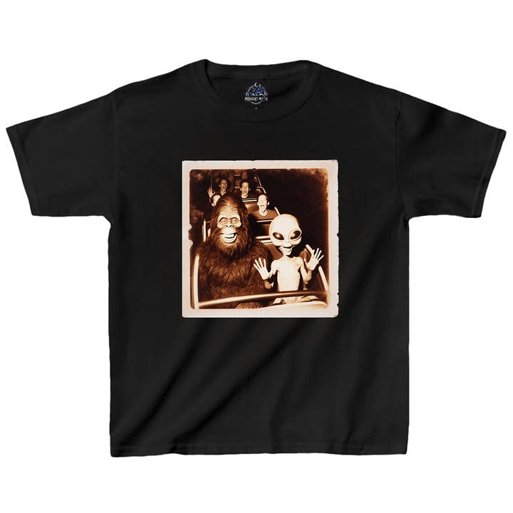 Midnight Myth - Wholesale Screen Printed T-Shirt - Kids - Roller Coaster Bigfoot Alien Amusement Park Kids Unisex Tee