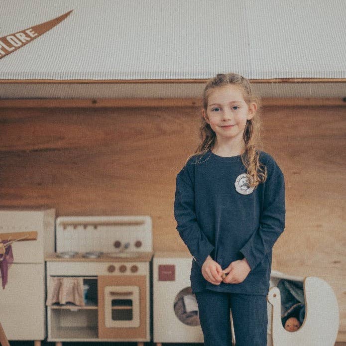 Long Sleeve Patch T Shirt Charcoal for wholesale by Futuro Bambino