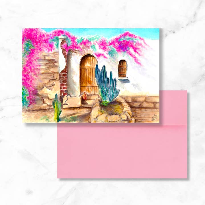 Desert Cottage Greeting Card for wholesale by Wilkie Studios