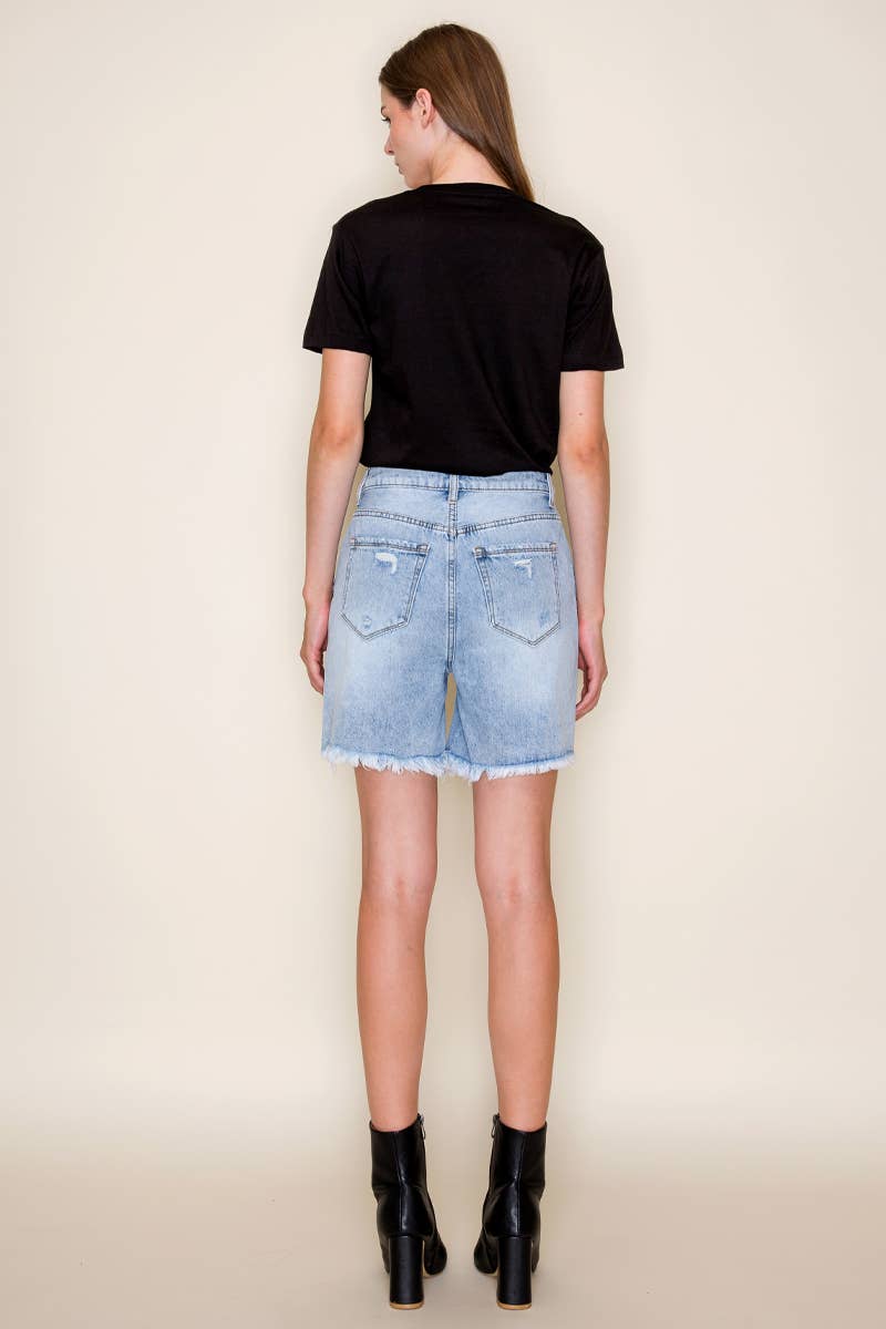 Insane Gene USA - Wholesale Shorts - Women's - High Rise Bermuda Denim Shorts1