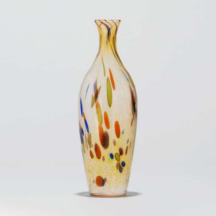 Tall decorative vase ÉDEN | Amber for wholesale by Glasscor | Hand∙Blown Glass