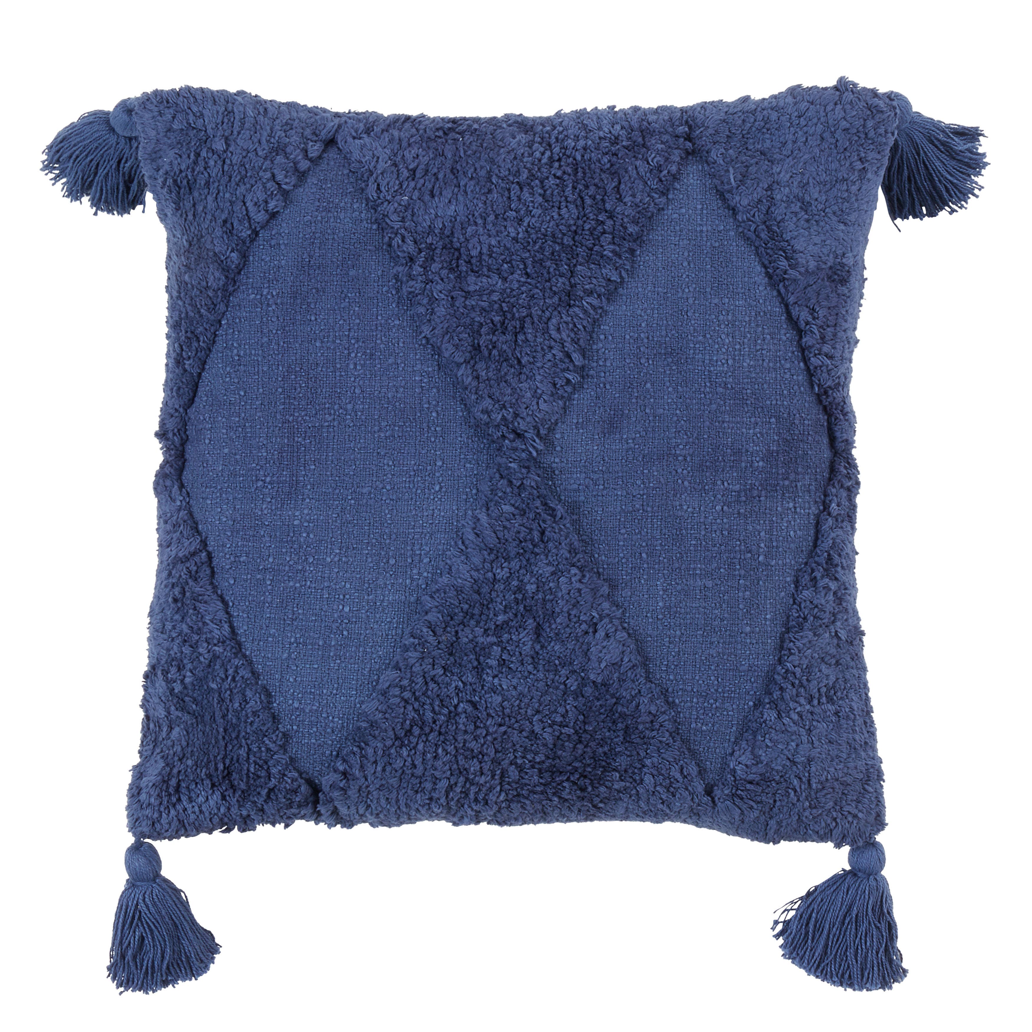 Saro Lifestyle - Wholesale Throw/Decorative Pillow - Tufted Diamond Throw Pillow With Tassels3