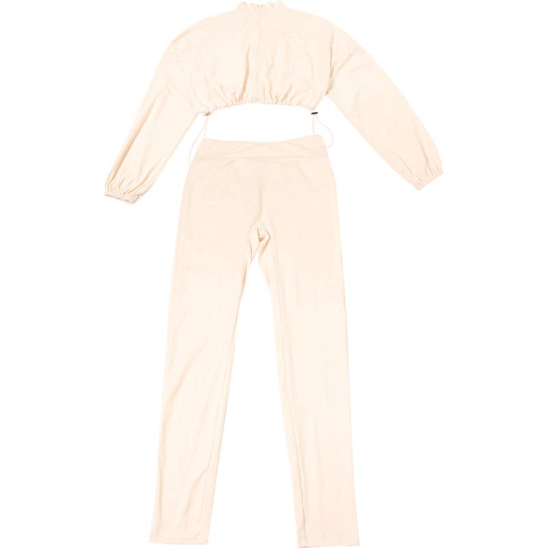 Lily Clothing - Wholesale Top & Pant Set (NOT Loungewear) - Women's - Drawstring Crop Top High Waist Skinny Pants Set44