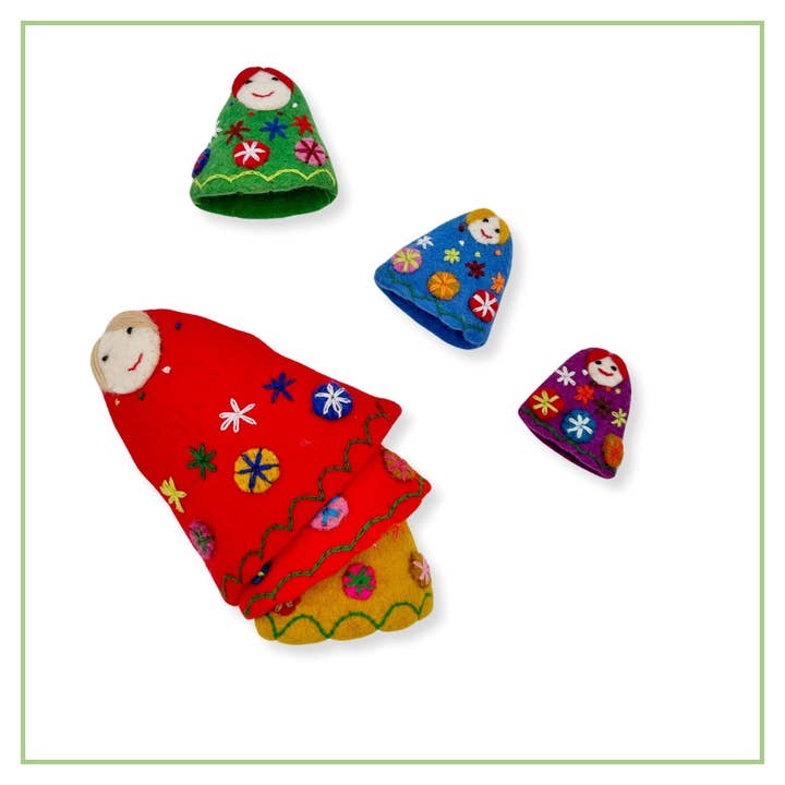 OmaOmaOma! - Wholesale Doll – Kids - Rainbow Babushka Nesting Dolls - 6-Piece Felt Toy Ages 3+1