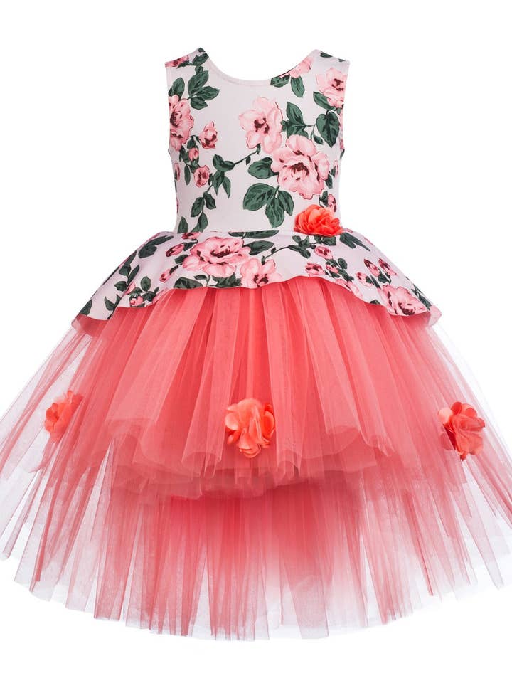 Jurk met rozenblaadjes - bloemenmeisjes, bruiloften, verjaardagen, fotoshoots voor wholesale door MySquareFeetHome Kids