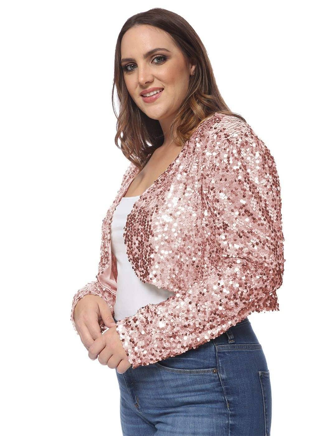 Anna Kaci Wholesale - Wholesale Jacket - Women's - Plus Size Sequin Bolero15