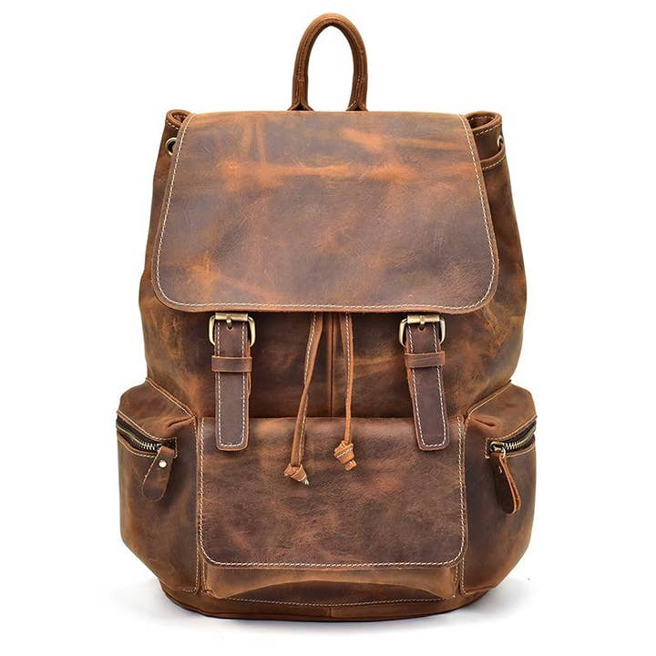 The Hagen Backpack | Vintage Leather Backpack for wholesale by Steel Horse Leather