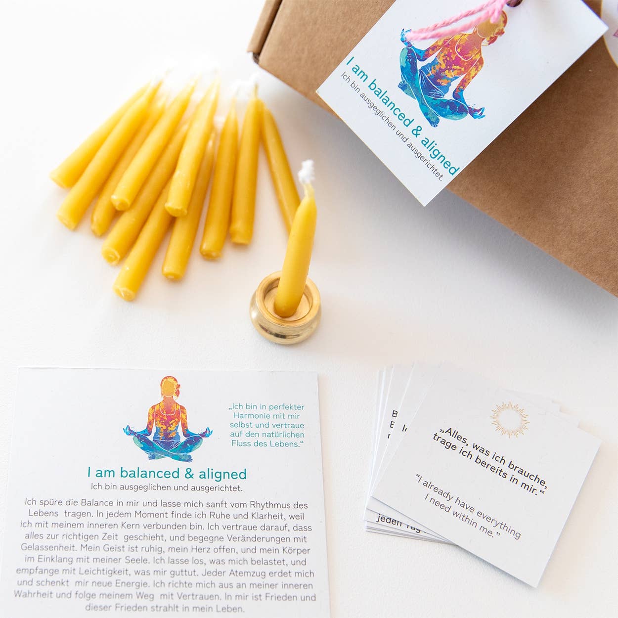 Divasya - Wholesale Meditation Supplies - 20-Minute Candles | Gift Set | I am balanced & aligned6