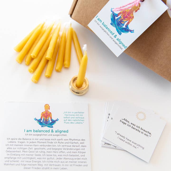 Divasya - Wholesale Meditation Supplies - 20-Minute Candles | Gift Set | I am balanced & aligned6