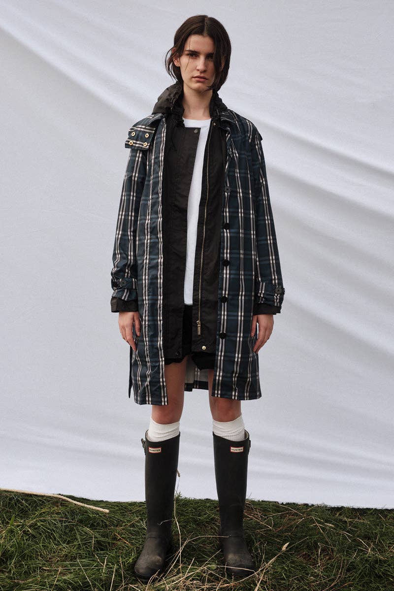 PAQME - Venta al por mayor Impermeable - Mujer - Gabardina reciclada para mujer con diseño de cuadros0