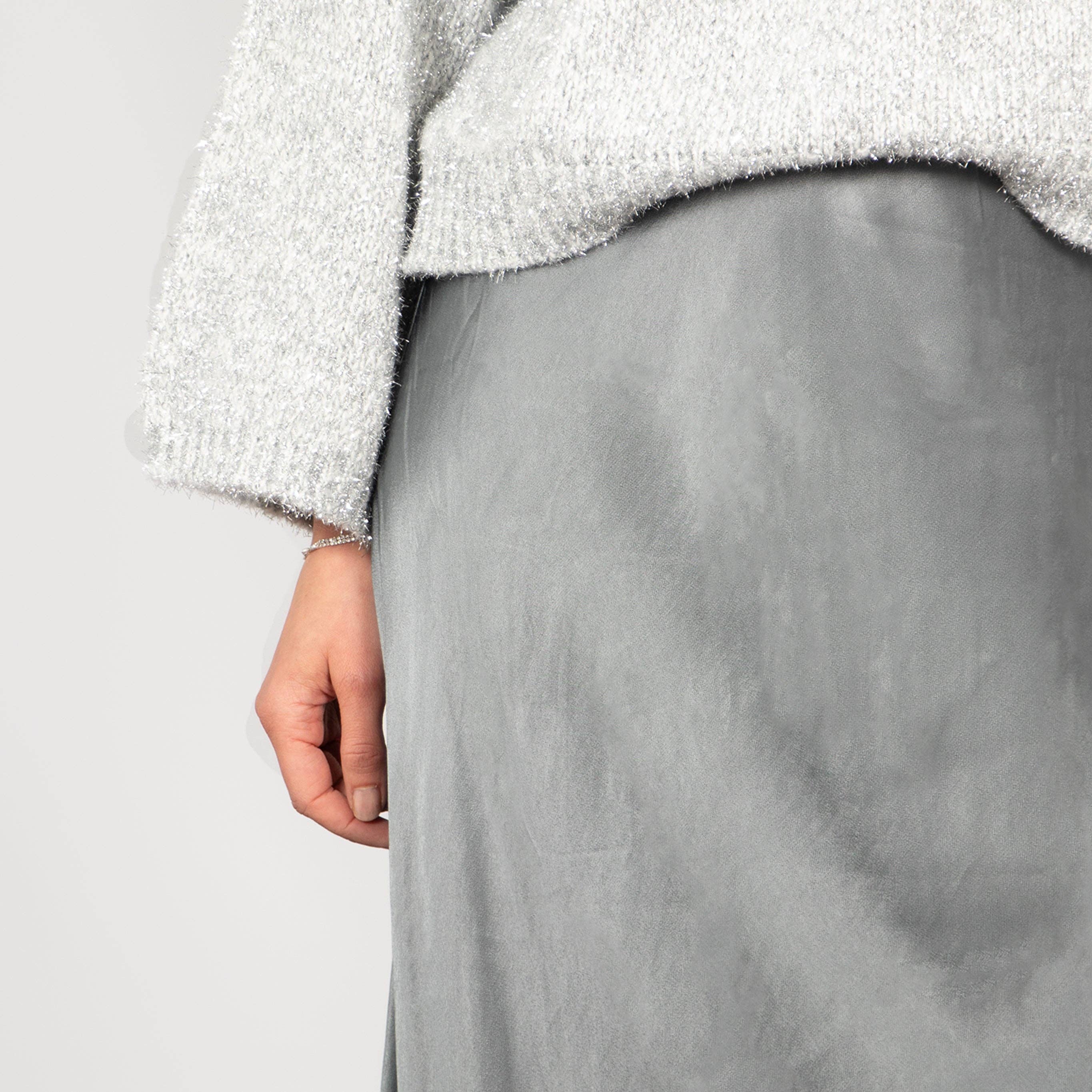 Sarta - Wholesale Rok - Dames - Cassie sliprok in pewter5