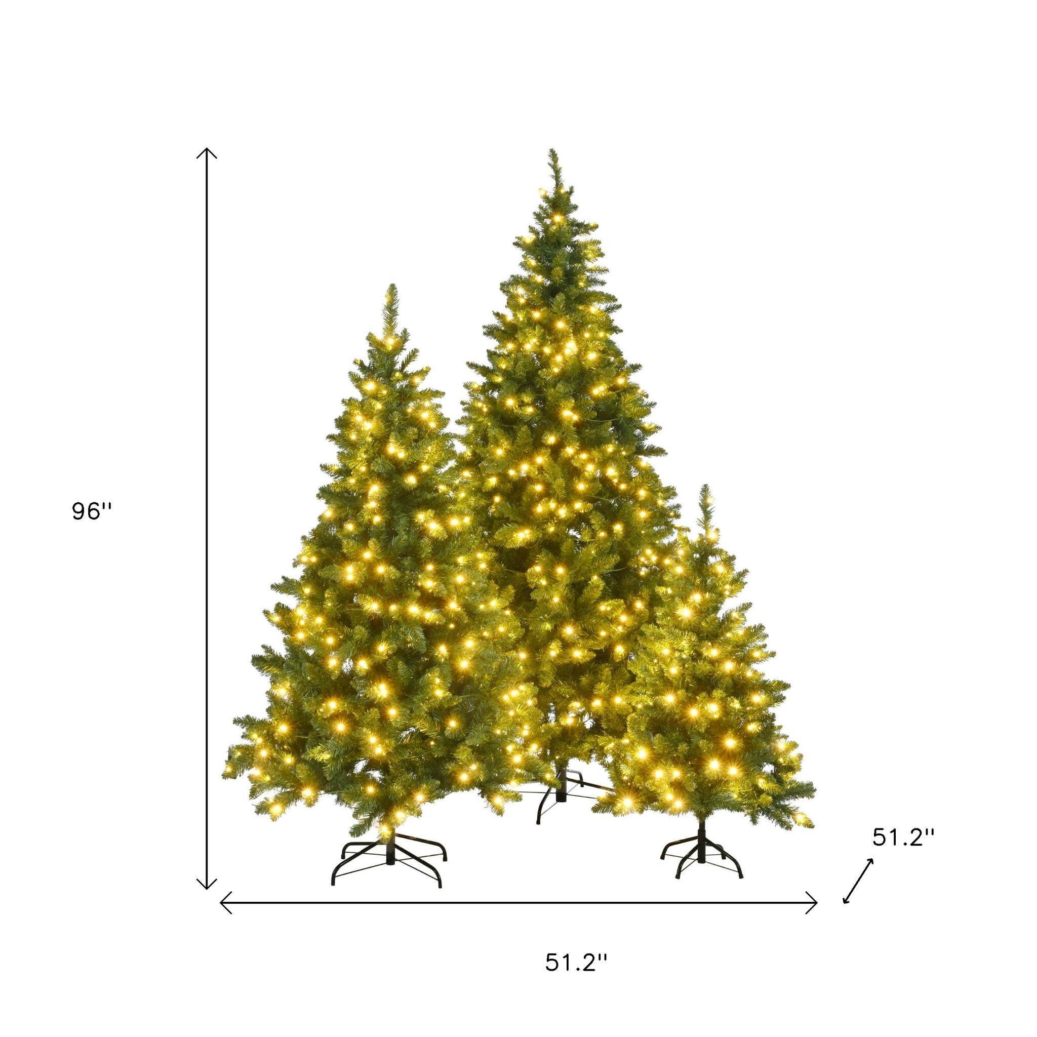HomeRoots - Wholesale Artificial Christmas tree - Three Piece Pre Lit Extra Full Frosted Pine Christmas Tree Set2
