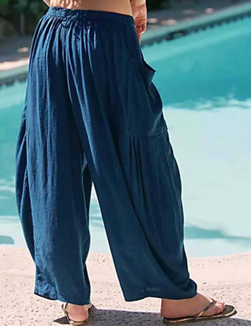 Sweetkama - Wholesale Pants - Women's - Ladies Elastic Waist String Tie Pocket Cuzy Pants2