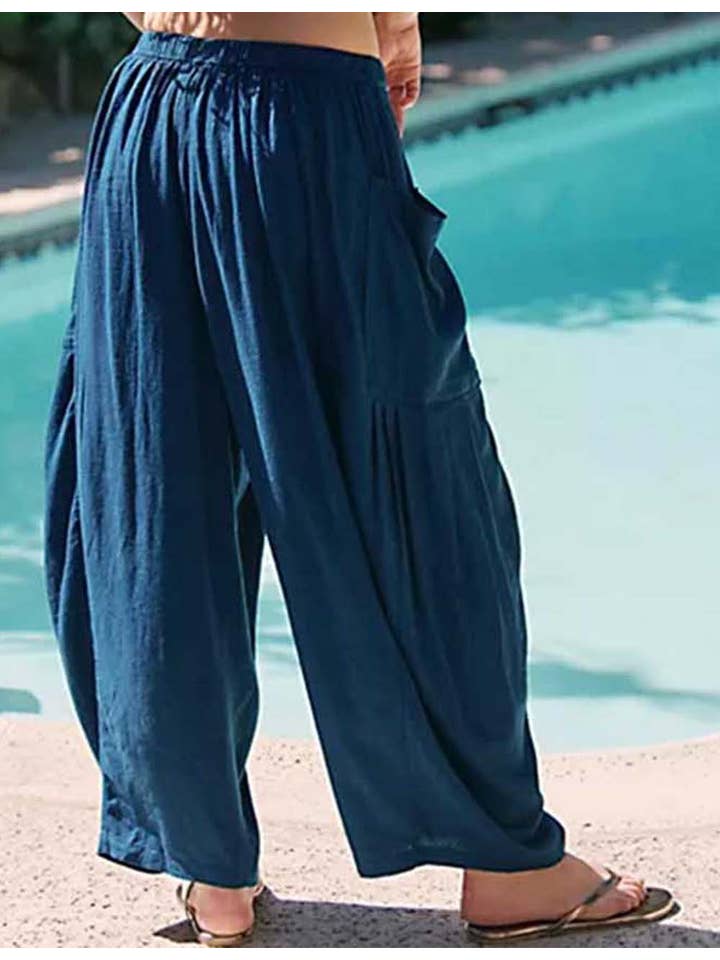 Sweetkama - Wholesale Pants - Women's - Ladies Elastic Waist String Tie Pocket Cuzy Pants2