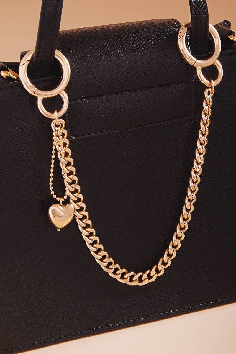GD Metal Chain With Heart Bag Charm Keychain for wholesale on Faire1