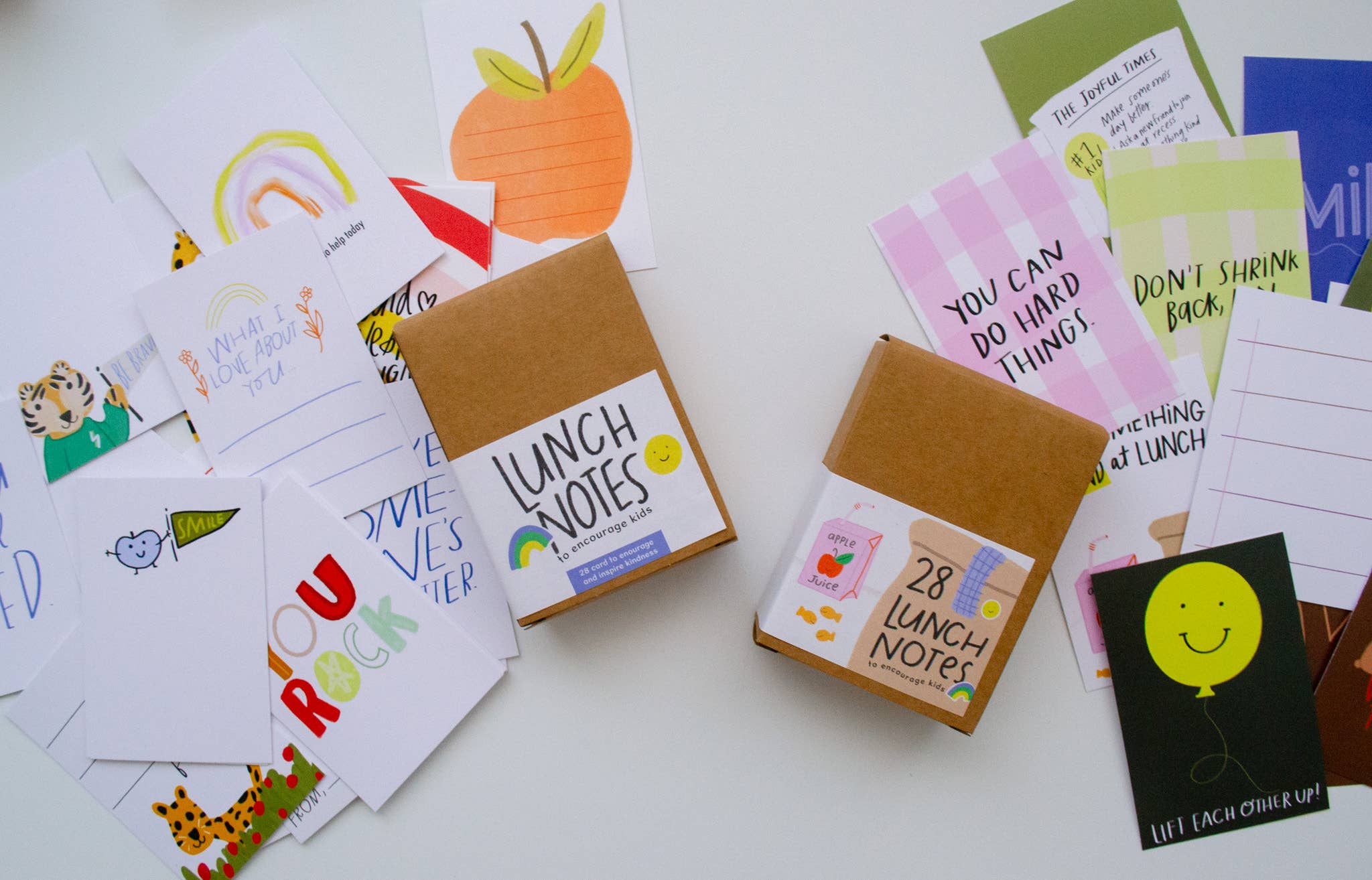 give with joy – Großhandel Briefpapier-/Postkarten-Set – 28 Mittagessen-Notizen für Kinder, Witze, Ermutigungen und Anregungen4