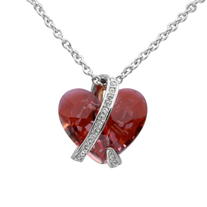 Fiery Magma Red Captivated Heart Necklace for wholesale by Controse