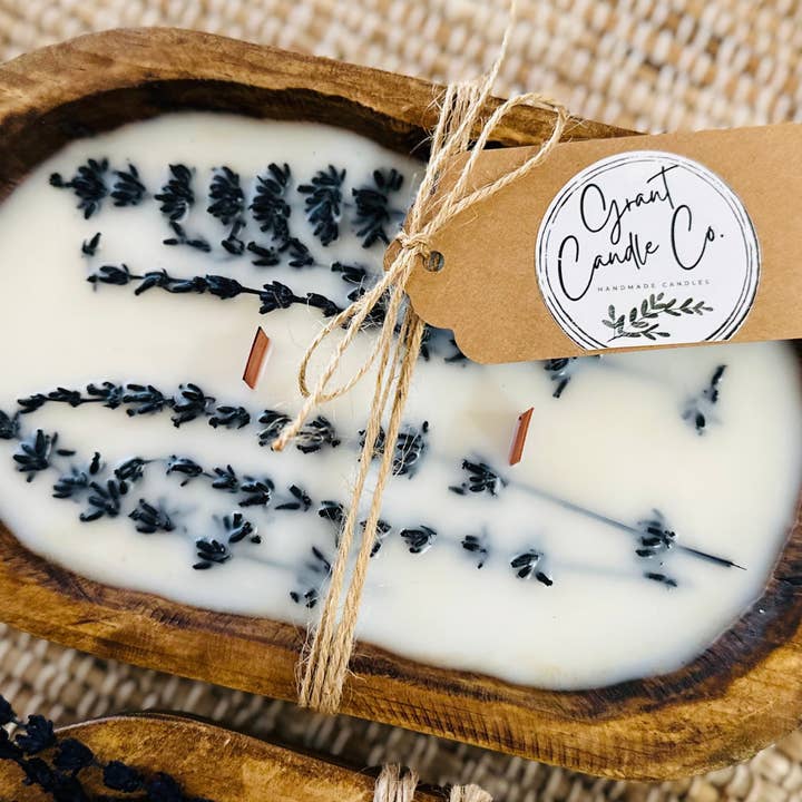 Botanical Dough Bowl Soy Candle-Lavender & Sage for wholesale by Grant Candle Co.
