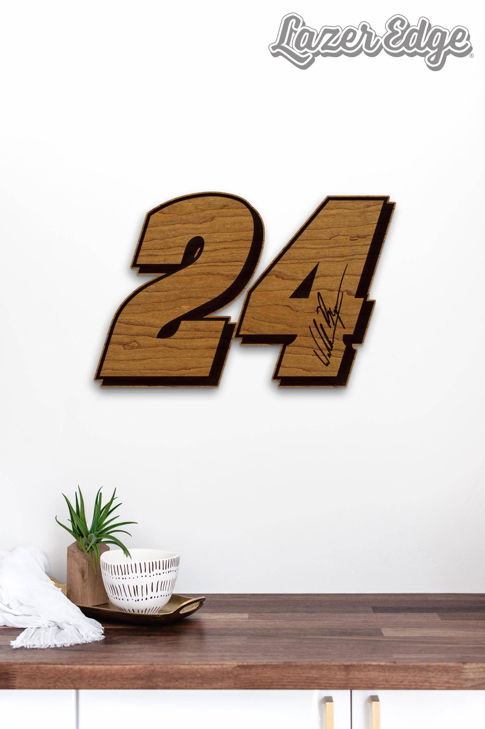LazerEdge - Wholesale Wall Accent - William Byron #24 Wooden Wall Hanging  | Crafted from Cherry and Maple Wood | Made in USA | Officially Licensed by Hendrick Motorsports2